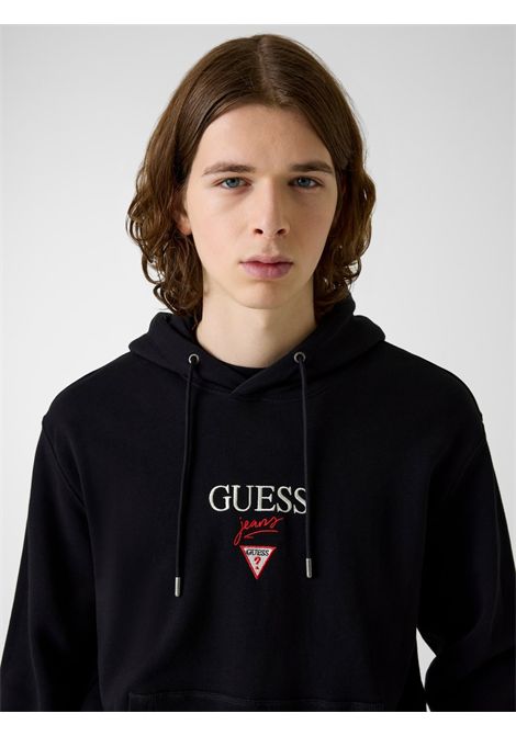 Felpa con logo stampato GUESS JEANS | Felpe | M6RQ26 KCPR1JBLK