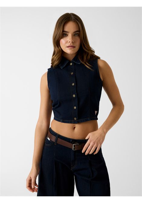 Camicia in denim cropped GUESS JEANS | Top | W6GHZ9 D7971GSMM
