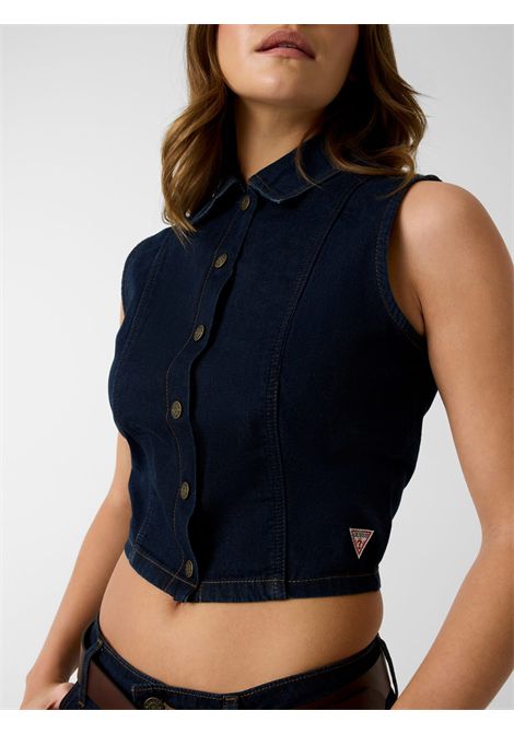 Camicia in denim cropped GUESS JEANS | Top | W6GHZ9 D7971GSMM