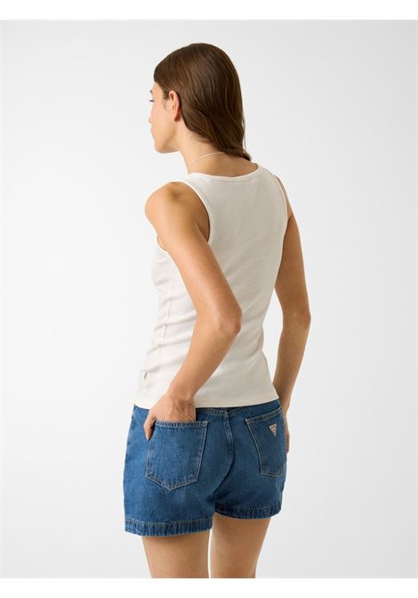 Top in cotone con ricamo GUESS JEANS | Top | W6GPZ2 KA0H1G046