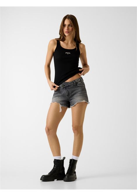 Top in cotone con ricamo GUESS JEANS | Top | W6GPZ2 KA0H1JBLK