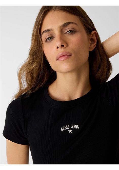 T-shirt con stella ricamata GUESS JEANS | Top | W6GPZ3 KA0H1JBLK