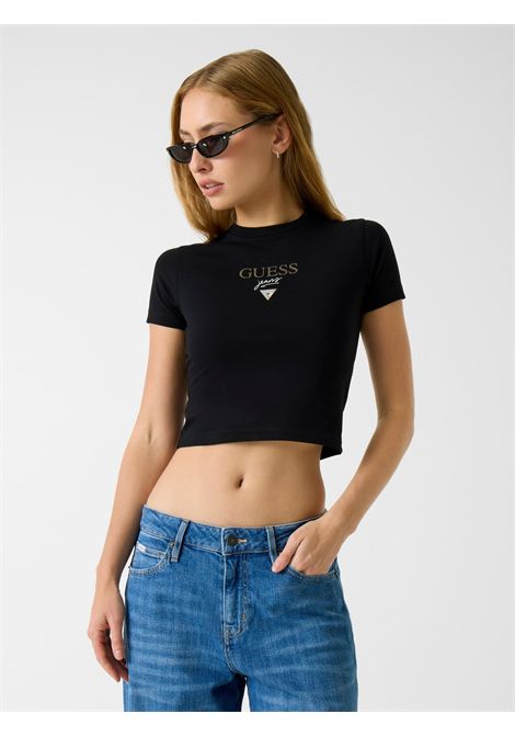 T-shirt con logo ricamato GUESS JEANS | T-shirt | W6RI15 J1314JBLK