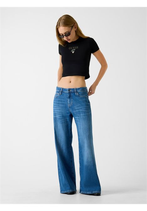 T-shirt con logo ricamato GUESS JEANS | T-shirt | W6RI15 J1314JBLK