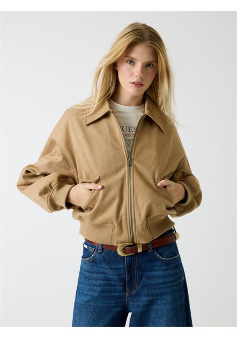 Bomber in similpelle scamosciata GUESS JEANS | T-shirt | W6RL36 WJ842G1FE