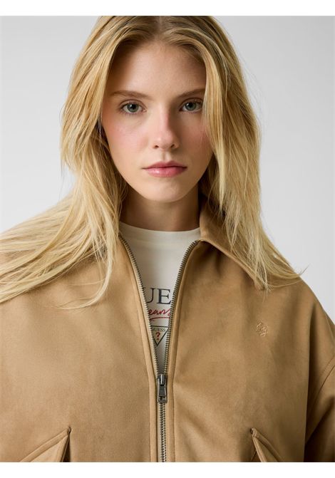 Bomber in similpelle scamosciata GUESS JEANS | T-shirt | W6RL36 WJ842G1FE