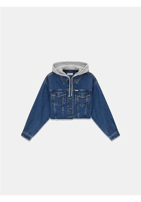 Giacca di jeans corta con cappuccio GUESS JEANS | Felpe | W6RN11 D5R2CM3DW