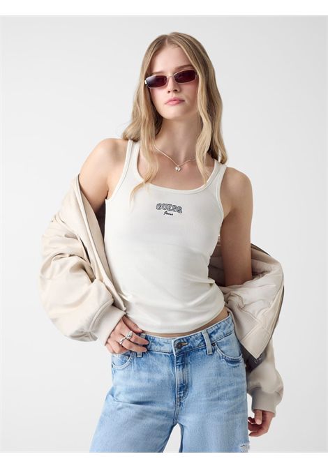 gj tank top slimrib embro GUESS JEANS | Top | W6RP20 KA0H1G053