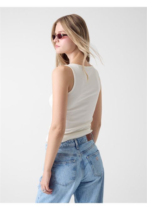 gj tank top slimrib embro GUESS JEANS | Top | W6RP20 KA0H1G053