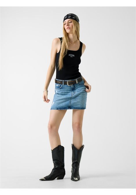 Canotta a costine GUESS JEANS | Top | W6RP20 KA0H1JBLK