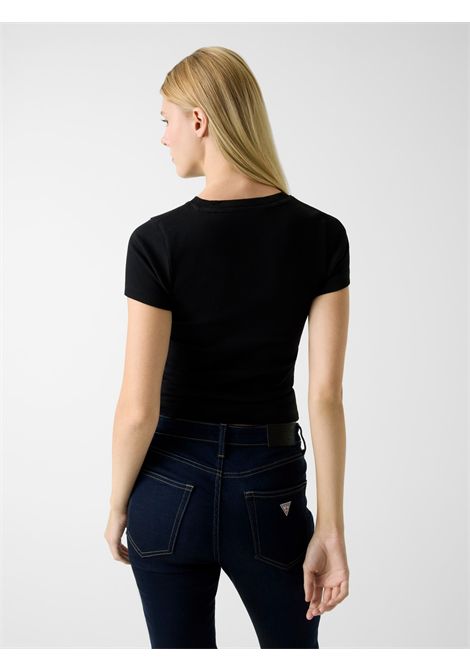 T-shirt con logo ricamato GUESS JEANS | T-shirt | W6RP21 KA0H1JBLK