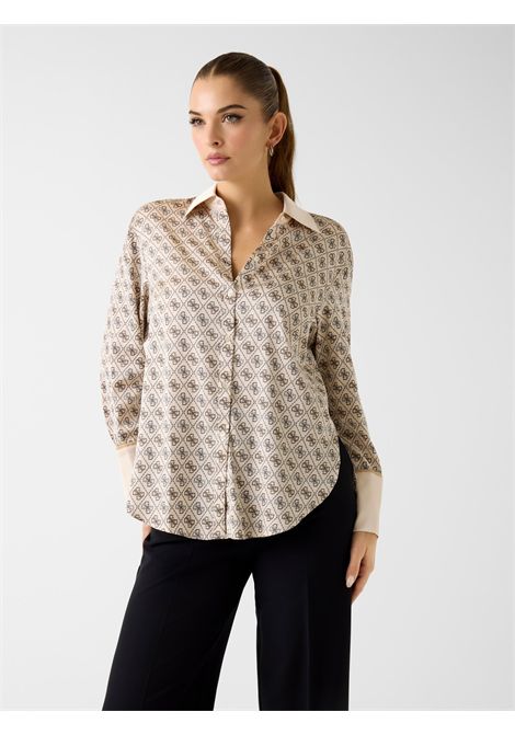 Camicia logo all over GUESS | Camicie | W4YH47 WF1T2P1WE