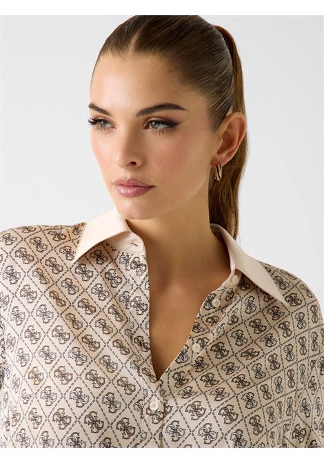 Camicia logo all over GUESS | Camicie | W4YH47 WF1T2P1WE