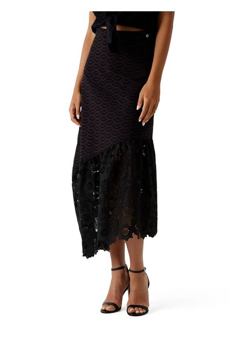 Gonna midi in pizzo sangallo GUESS | Gonne | W6GD40 W1882JBLK