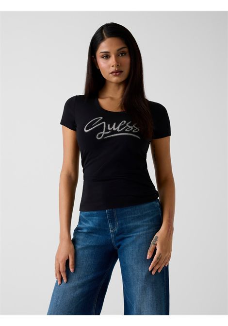 T-shirt con strass logo GUESS | T-shirt | W6RI24 J1314JBLK