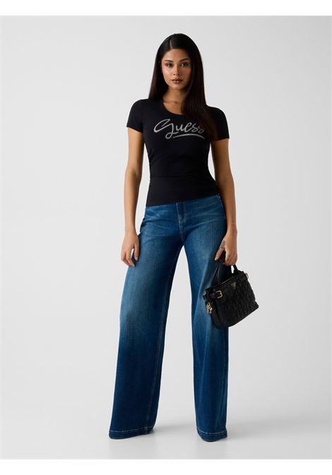 T-shirt con strass logo GUESS | T-shirt | W6RI24 J1314JBLK