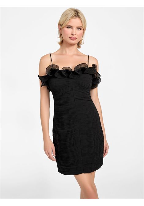 Vestito mini in chiffon GUESS | Abiti | W6RK80 WI342JBLK