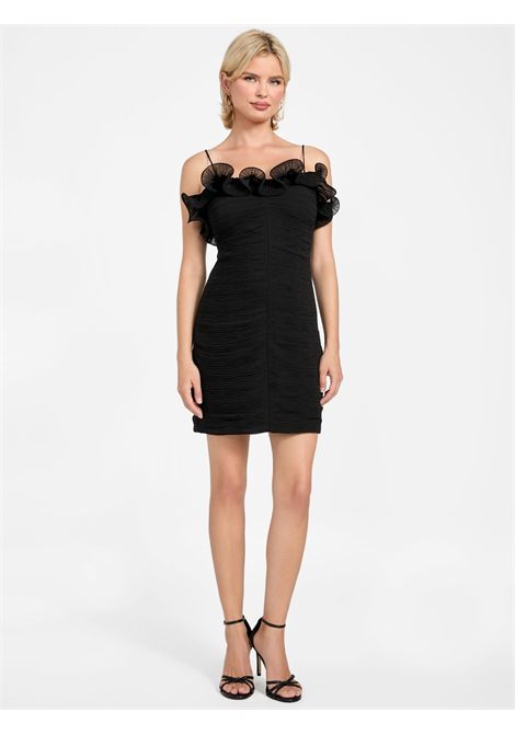 Vestito mini in chiffon GUESS | Abiti | W6RK80 WI342JBLK