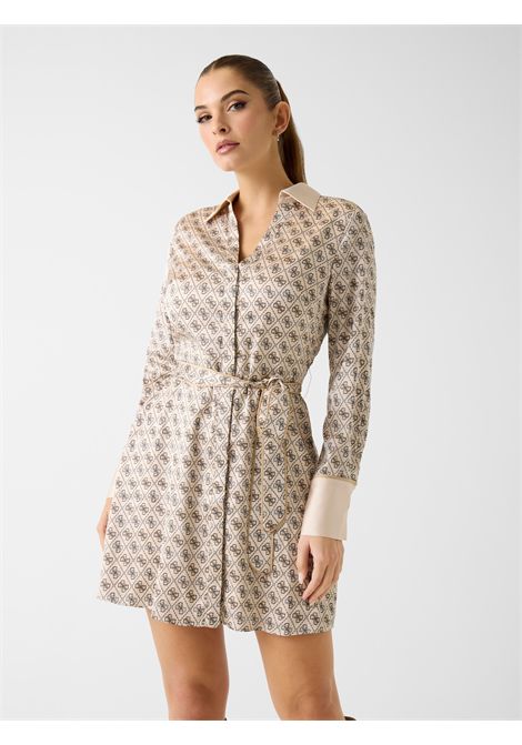 Abito chemisier con logo GUESS | Abiti | W6RK90 WF1T2P1WE