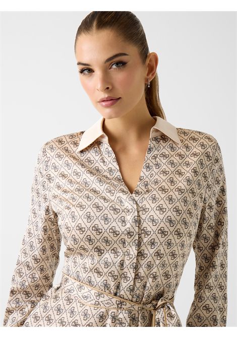 Abito chemisier con logo GUESS | Abiti | W6RK90 WF1T2P1WE