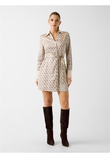 Abito chemisier con logo GUESS | Abiti | W6RK90 WF1T2P1WE