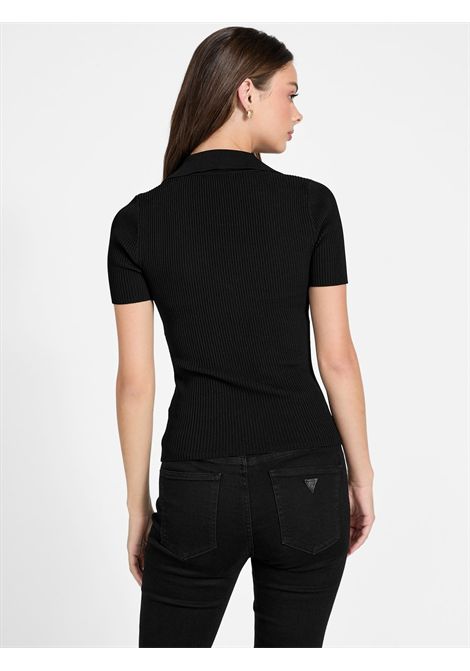 maglia a costine GUESS | Maglie | W6RR62 Z0132JBLK