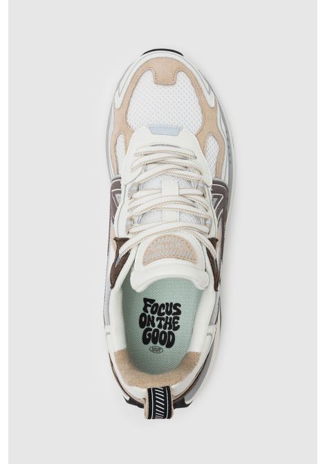 Sneaker detroit camoscio e tessuto. Kaotiko | Sneakers | AS003-01260AS003 TECH ANTIQUE WHITE