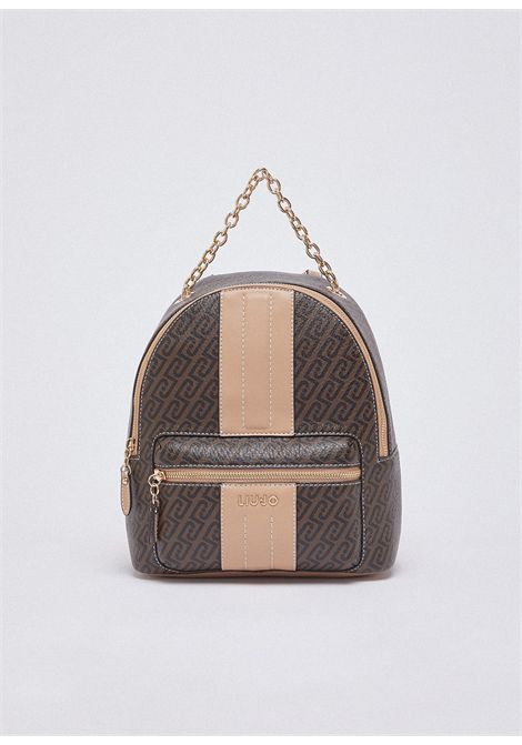 Zaino con dettaglio chain LIU JO ACCESSORIES | Borse/Zaini | AA6111E1118C3904 TESTA MORO/DK.CIPRIA