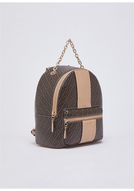 Zaino con dettaglio chain LIU JO ACCESSORIES | Borse/Zaini | AA6111E1118C3904 TESTA MORO/DK.CIPRIA