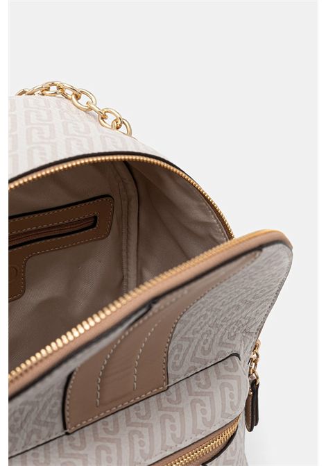 Zaino con dettaglio chain LIU JO ACCESSORIES | Borse/Zaini | AA6111E1118C3920 NATURALE/DK.CIPRIA