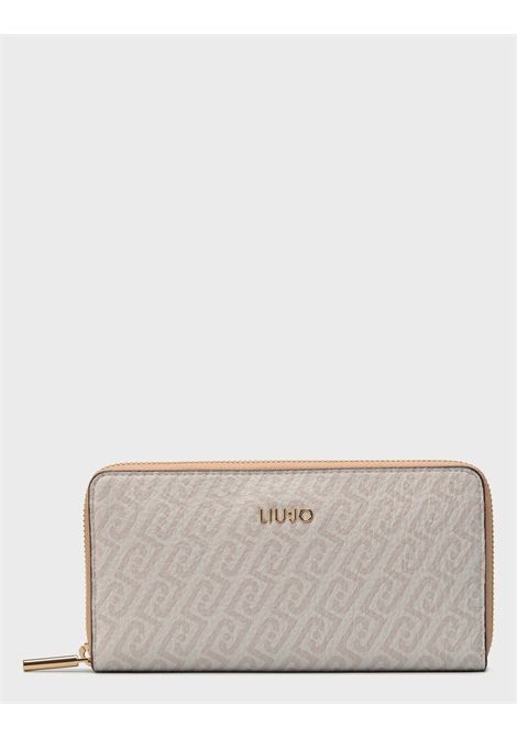 Portafoglio grande monogram LIU JO ACCESSORIES | Portafogli | AA6170E1118C3920 NATURALE/DK.CIPRIA