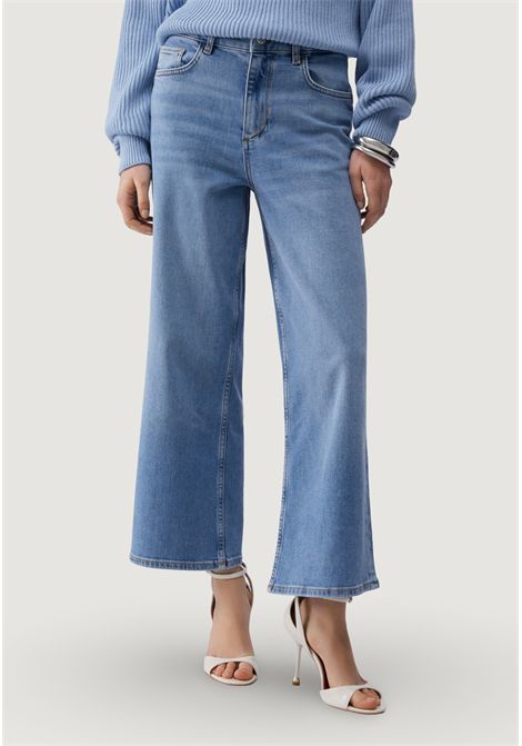 Blue cropped denim flare jeans LIU JO JEANS | Jeans | UA6269D031078801