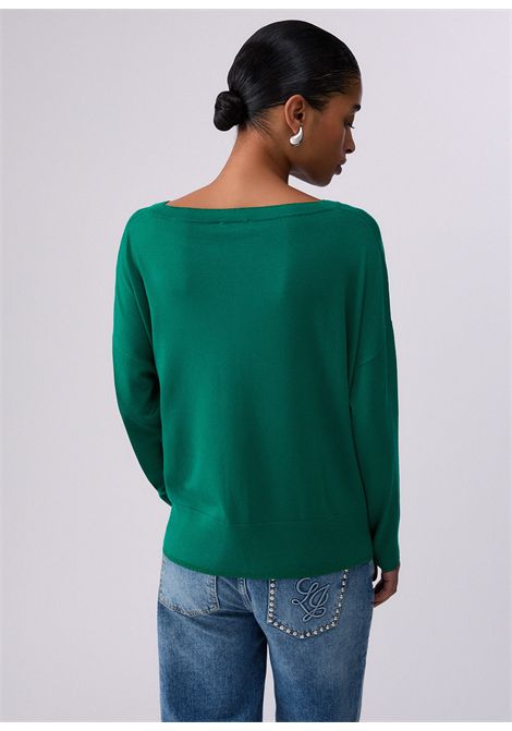 maglia regular fit LIU JO | Maglie | WA6283MS49I85845 GREEN PALM