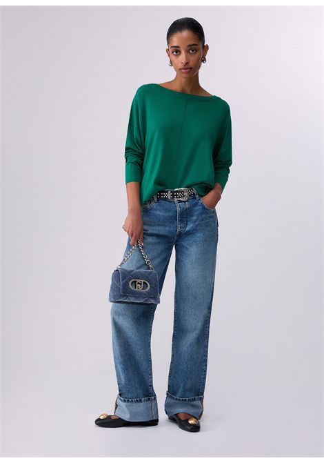 maglia regular fit LIU JO | Maglie | WA6283MS49I85845 GREEN PALM