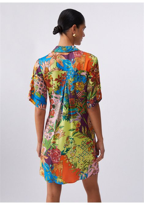 Abito corto in raso stampato LIU JO | Abiti | WA6482T471AP9363