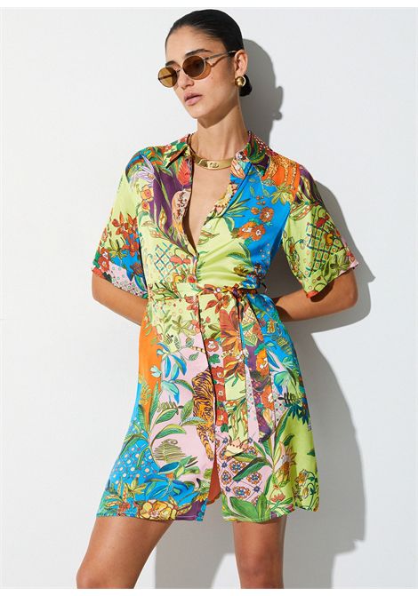 Abito corto in raso stampato LIU JO | Abiti | WA6482T471AP9363