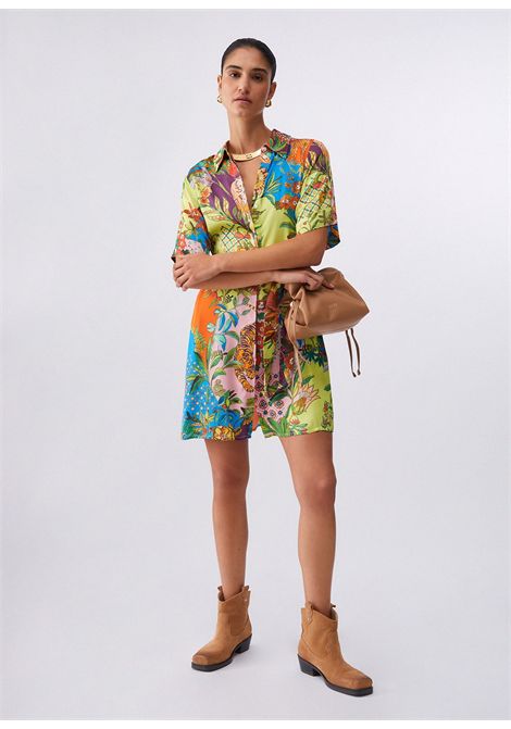 Abito corto in raso stampato LIU JO | Abiti | WA6482T471AP9363