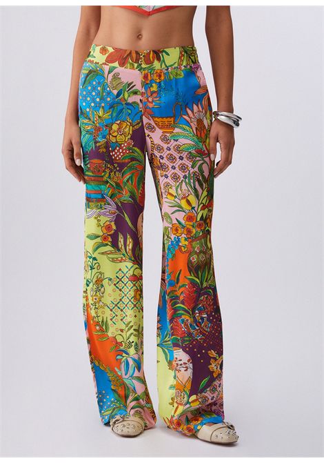 Pantaloni in raso stampato LIU JO | Pantalone | WA6484T473AP9363