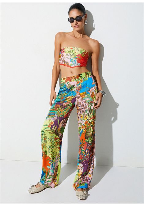 Pantaloni in raso stampato LIU JO | Pantalone | WA6484T473AP9363