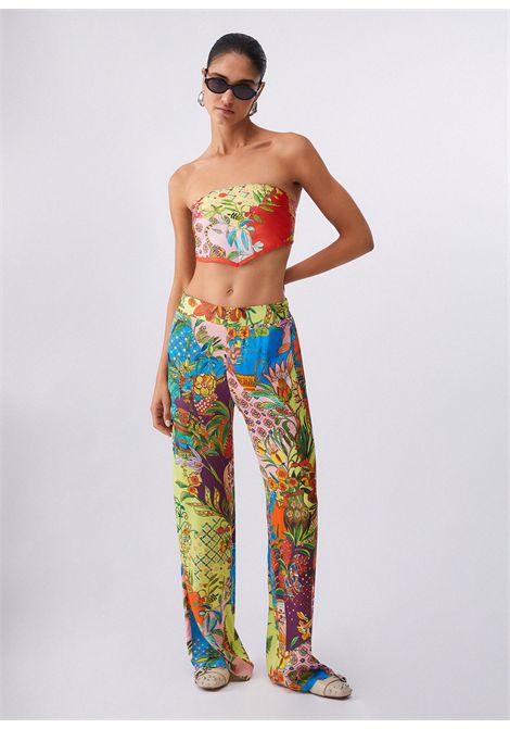 Pantaloni in raso stampato LIU JO | Pantalone | WA6484T473AP9363