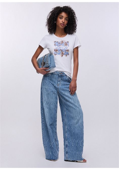 T-shirt con stampa e strass LIU JO | T-shirt | WA6493JS923P9600