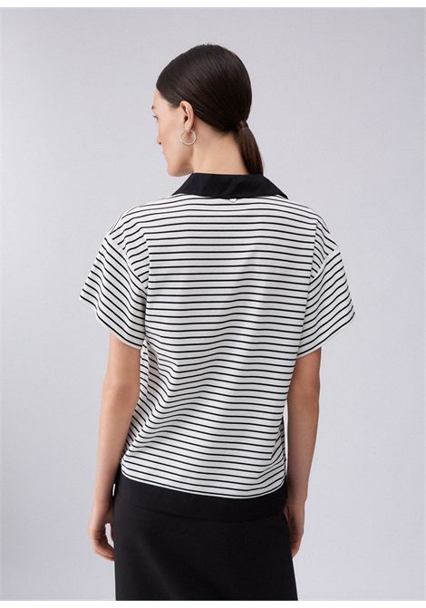 T-shirt a righe con bottoni gioiello LIU JO | T-shirt | WA6495J4909P9442