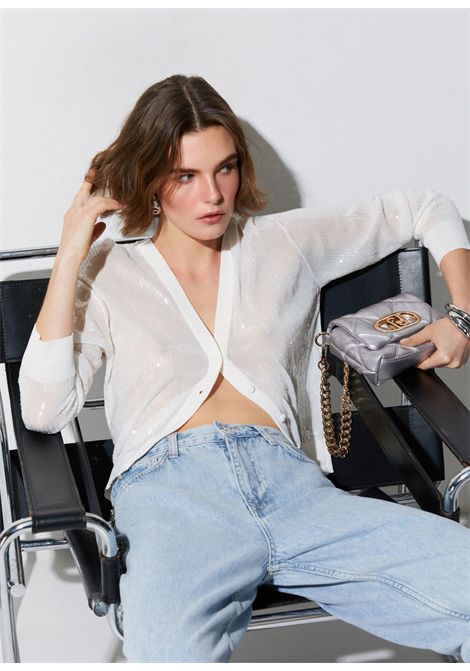 Cardigan con paillettes LIU JO | Maglie | WA6530MA68RP9691