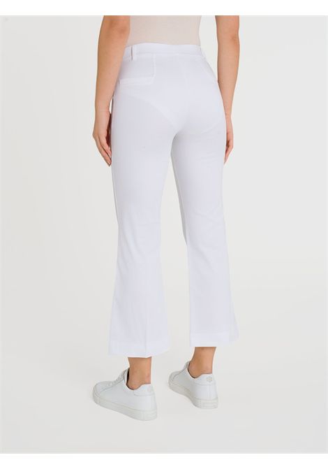 Pantalone flare alla caviglia in Satin Power RAGNO | Pantalone | DC62PM010 - BIANCO