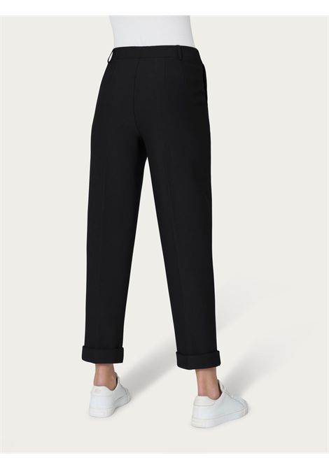 Pantalone a carota con tasche in Compact Light RAGNO | Pantalone | DC70PF020 - NERO