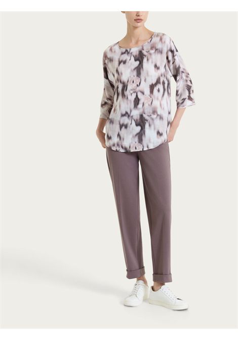 Pantalone a carota con tasche in Compact Light RAGNO | Pantalone | DC70PFC71 - PLUM TRUFFLE