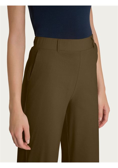Pantalone ampio con tasche e risvolto in Super Fresh RAGNO | Pantalone | DP23P4B09 - DARK OLIVE