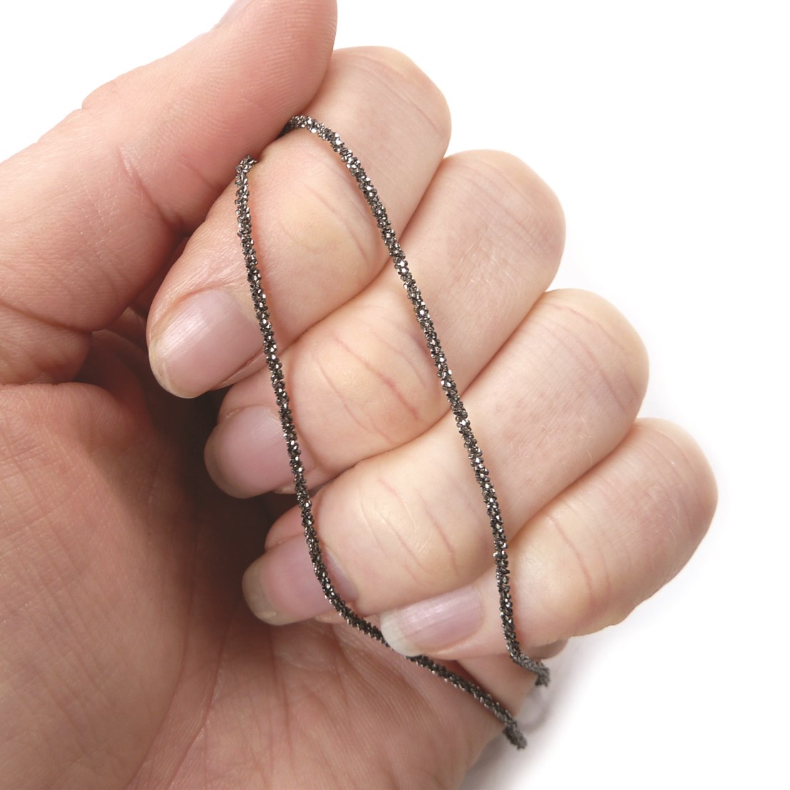 Sterling Silver Black Oxidized Diamond Cut Rope Chain