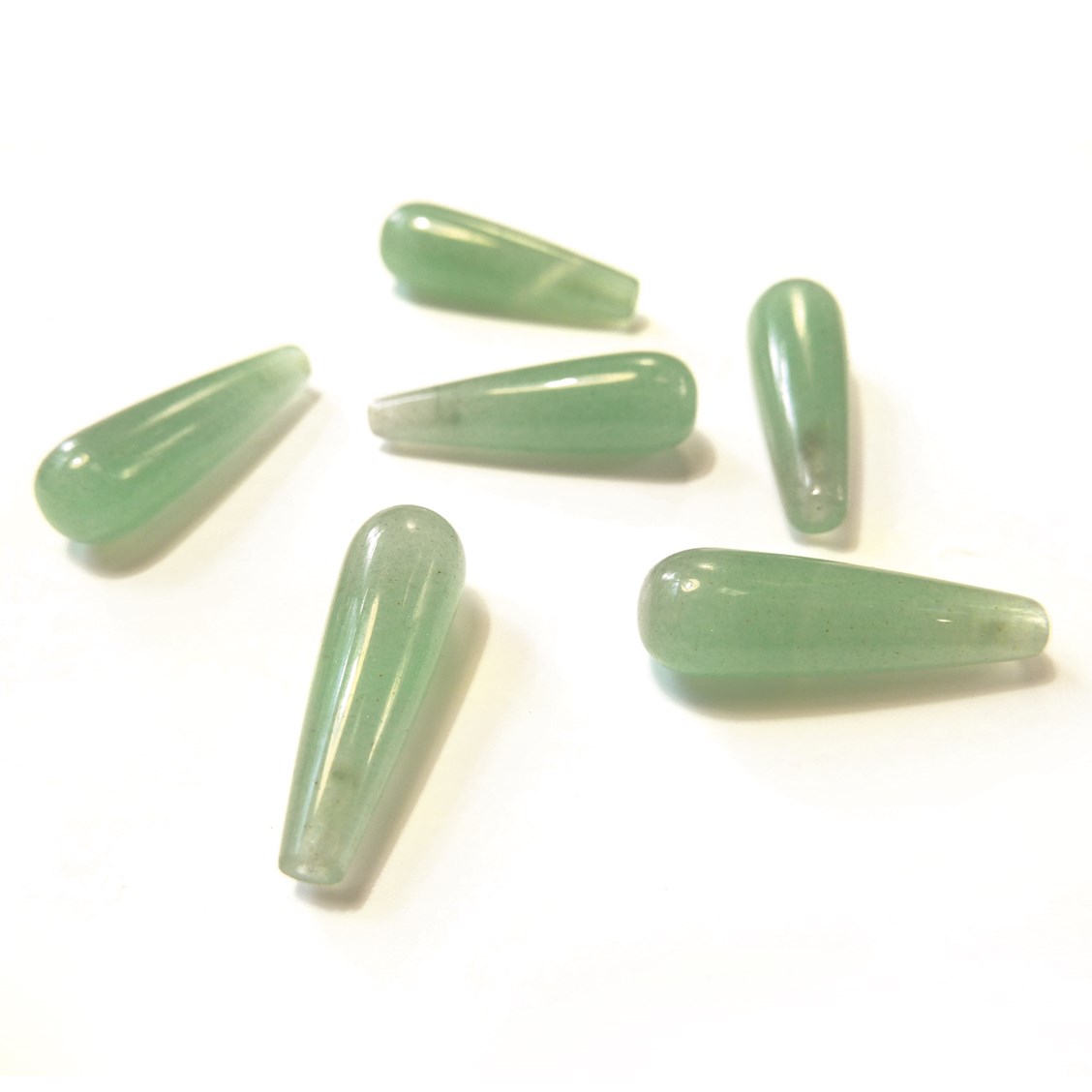 Green Aventurine Top Drilled Teardrop Gemstone Bead, 20x6mm