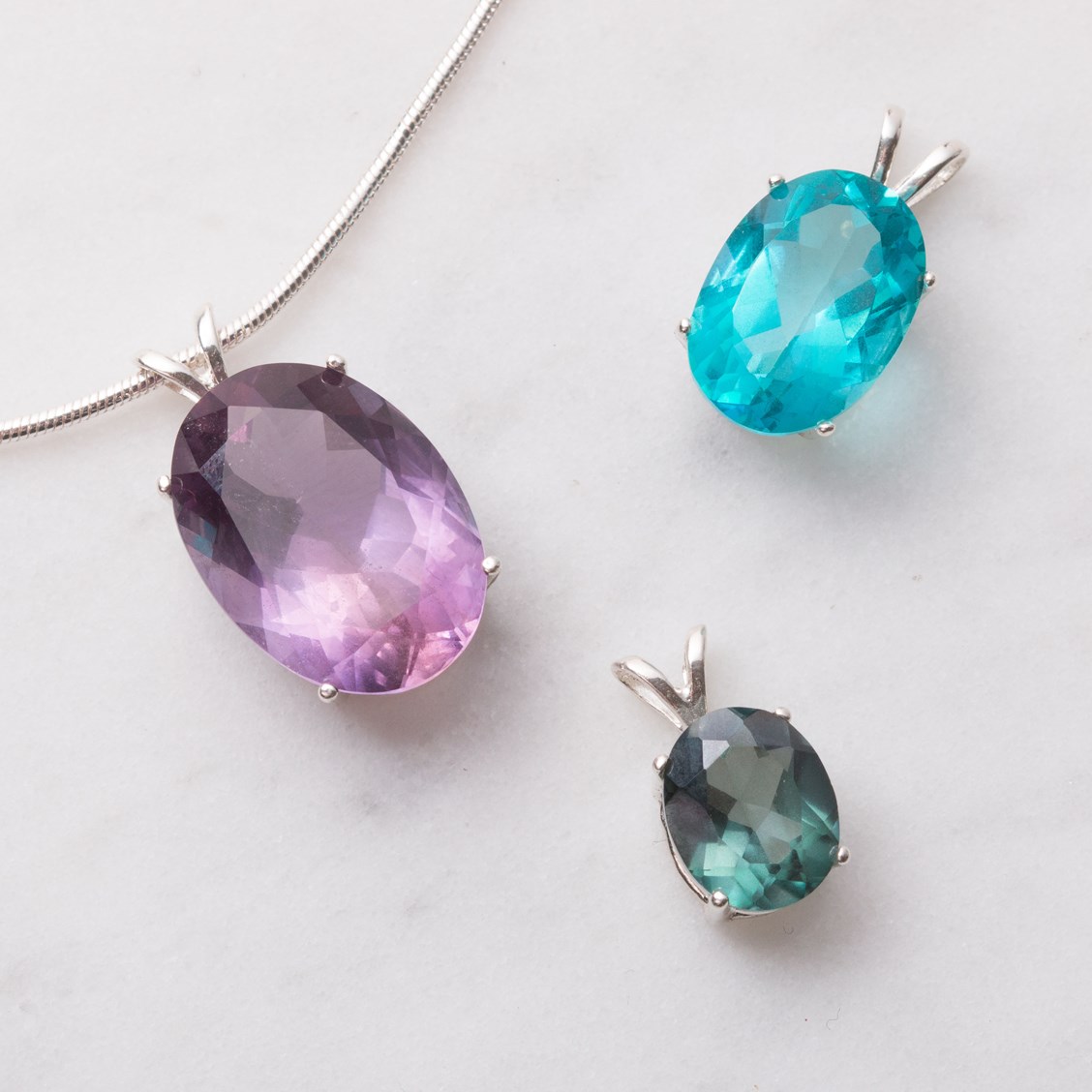 Sterling Silver PreNotched Pendant Settings For Faceted Stones